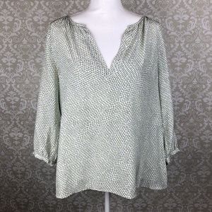 Joie Coralee Silk 3/4 Sleeve Split V-Neck Top